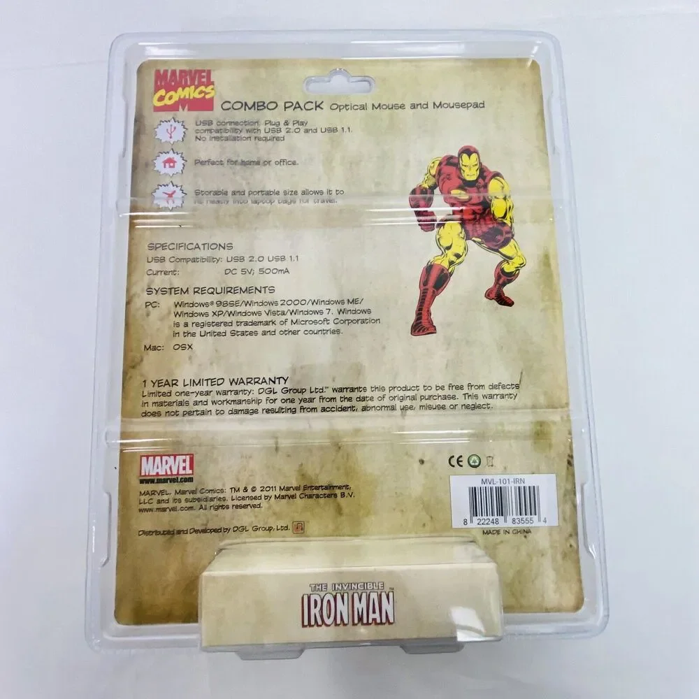 The Invincible Iron Man Computer Mouse & Mouse Pad 2011 Marvel Comics New Sealed